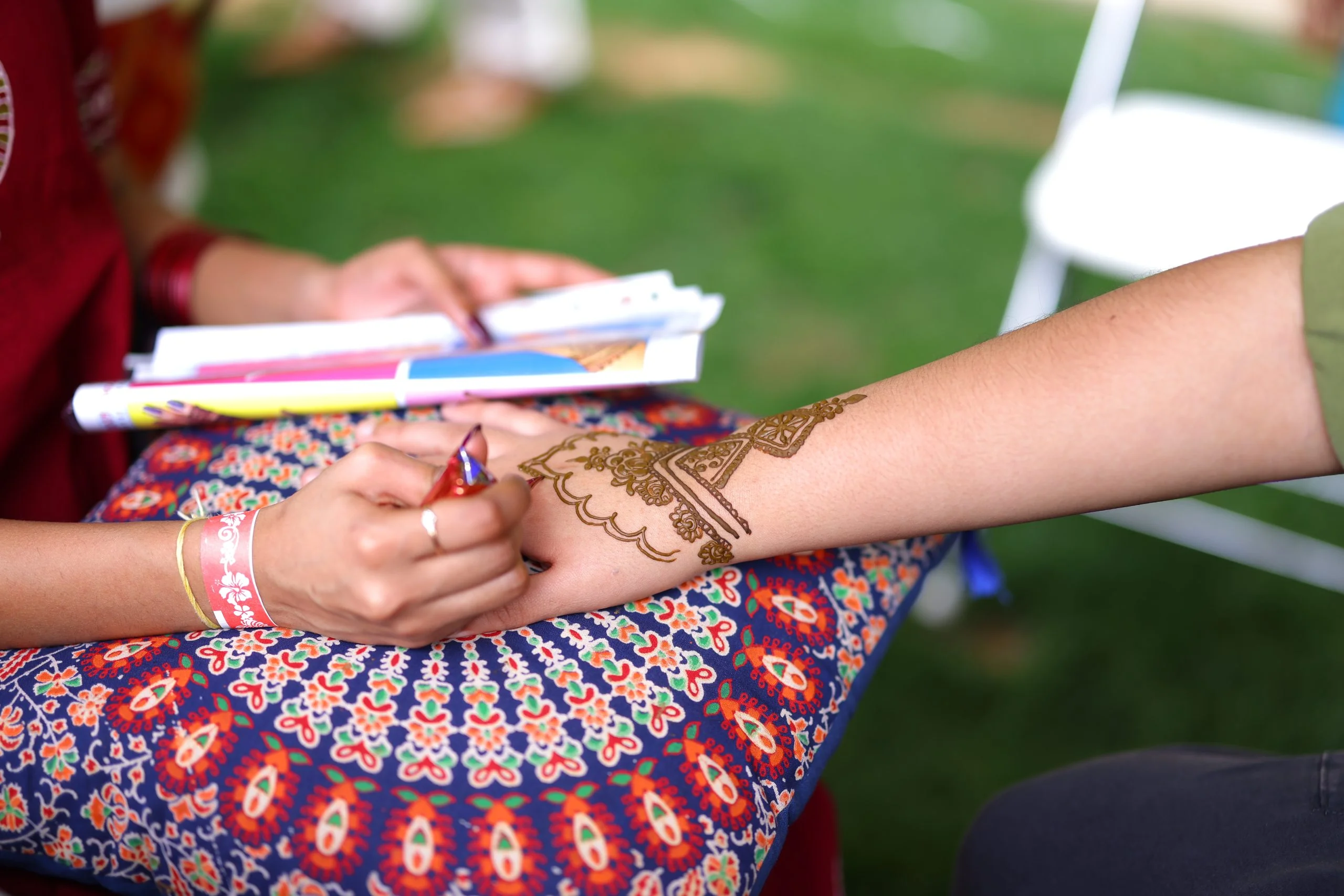 Henna art on hand