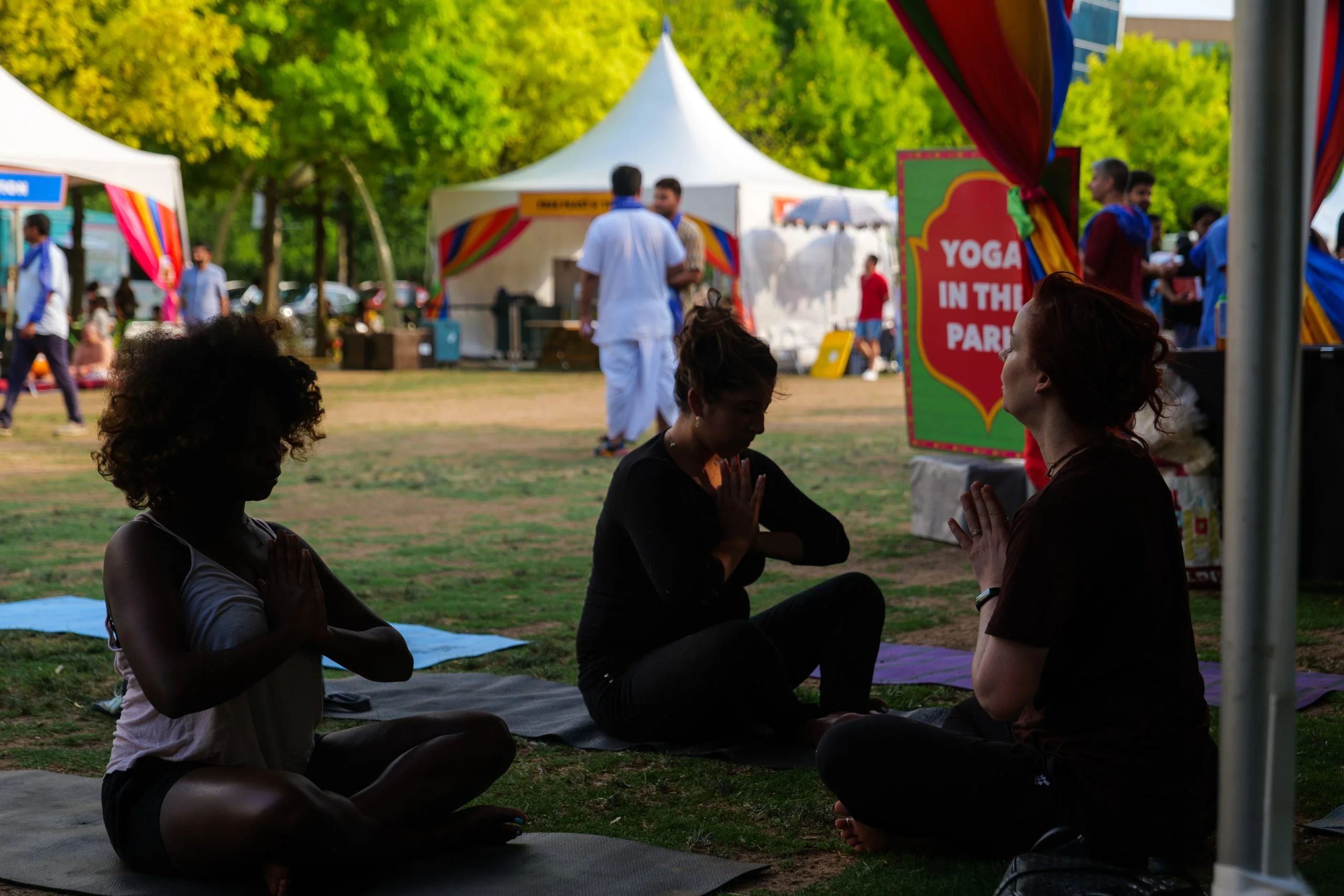 People doing yoga